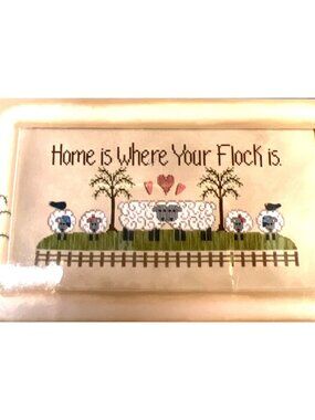Waxing Moon Designs Wool And Whimsy Cross-Stitch Pattern "Home Is Where Your Flo
